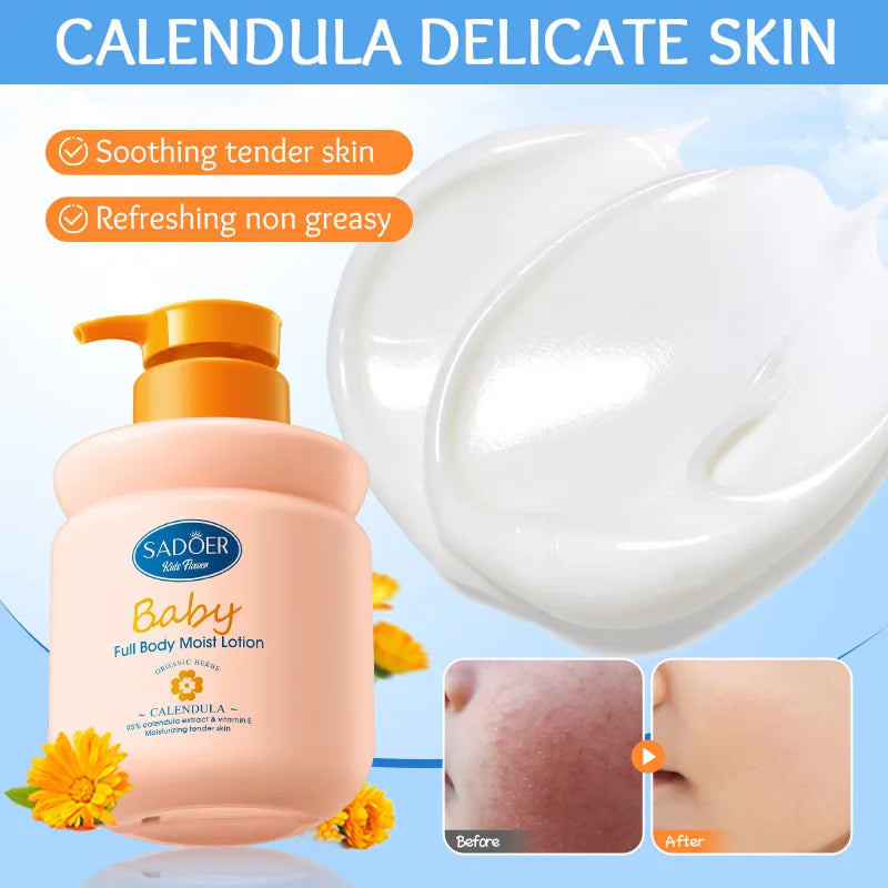Sadoer Calendula Vitamin E Body Lotion Moisturizing Kids Cream 400ml