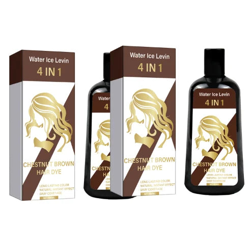 Chestnut Brown 4-in-1 Hair Dye Shampoo for Gray Hair Coverage 100g - 8