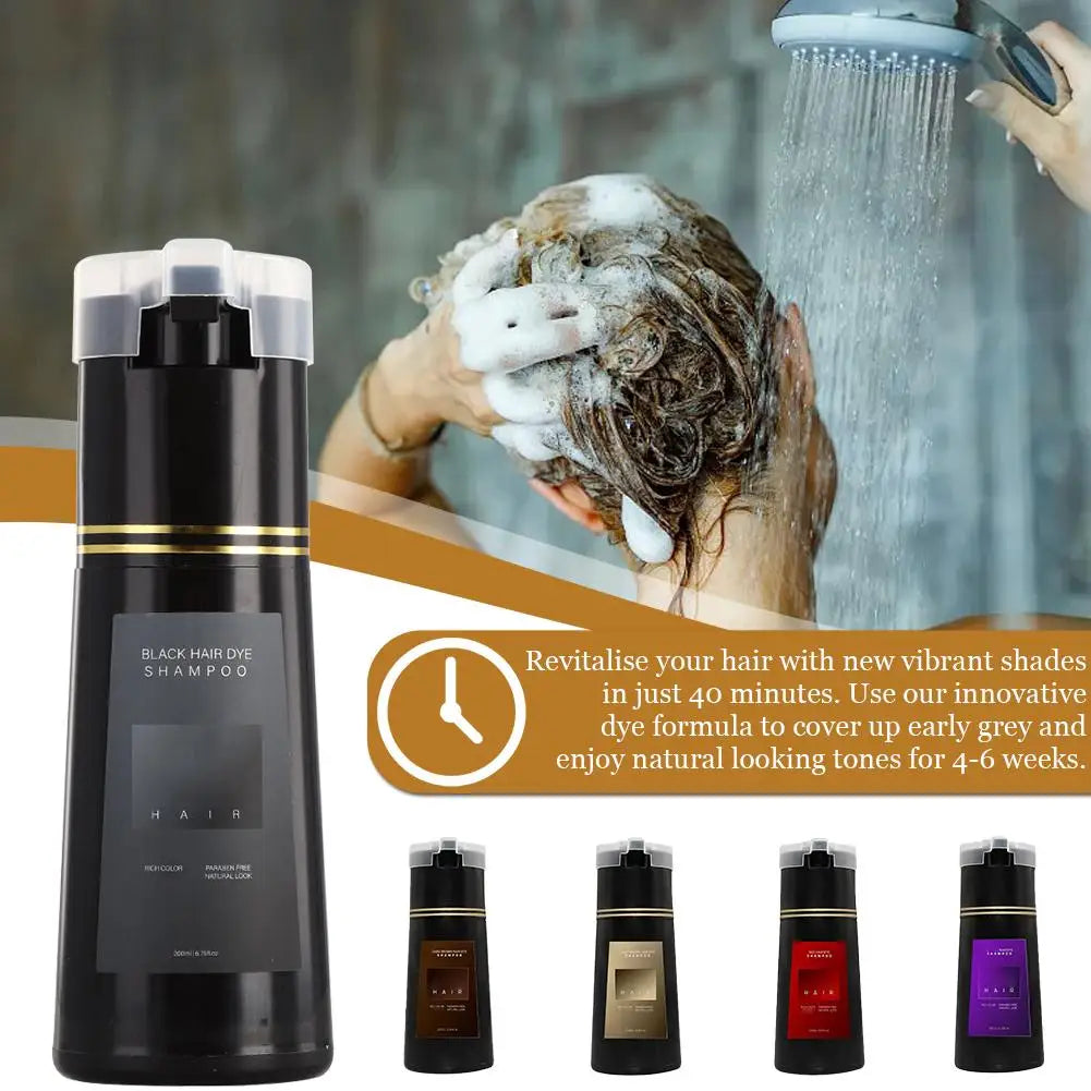 200ML Instant Hair Color Shampoo for Gray Hair Coverage