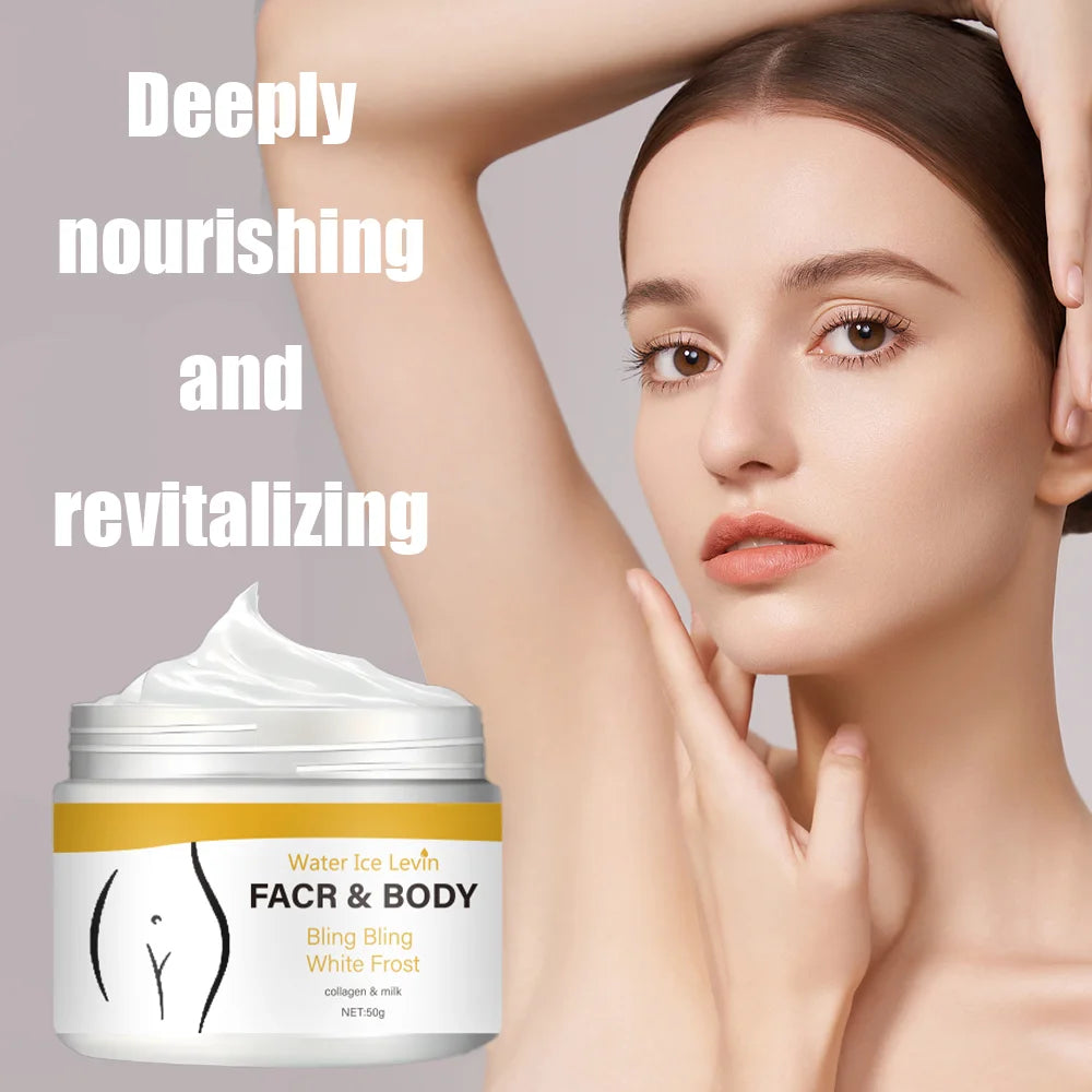 Water Ice Levin Whitening Cream Collagen Moisturizing Face Body Lotion