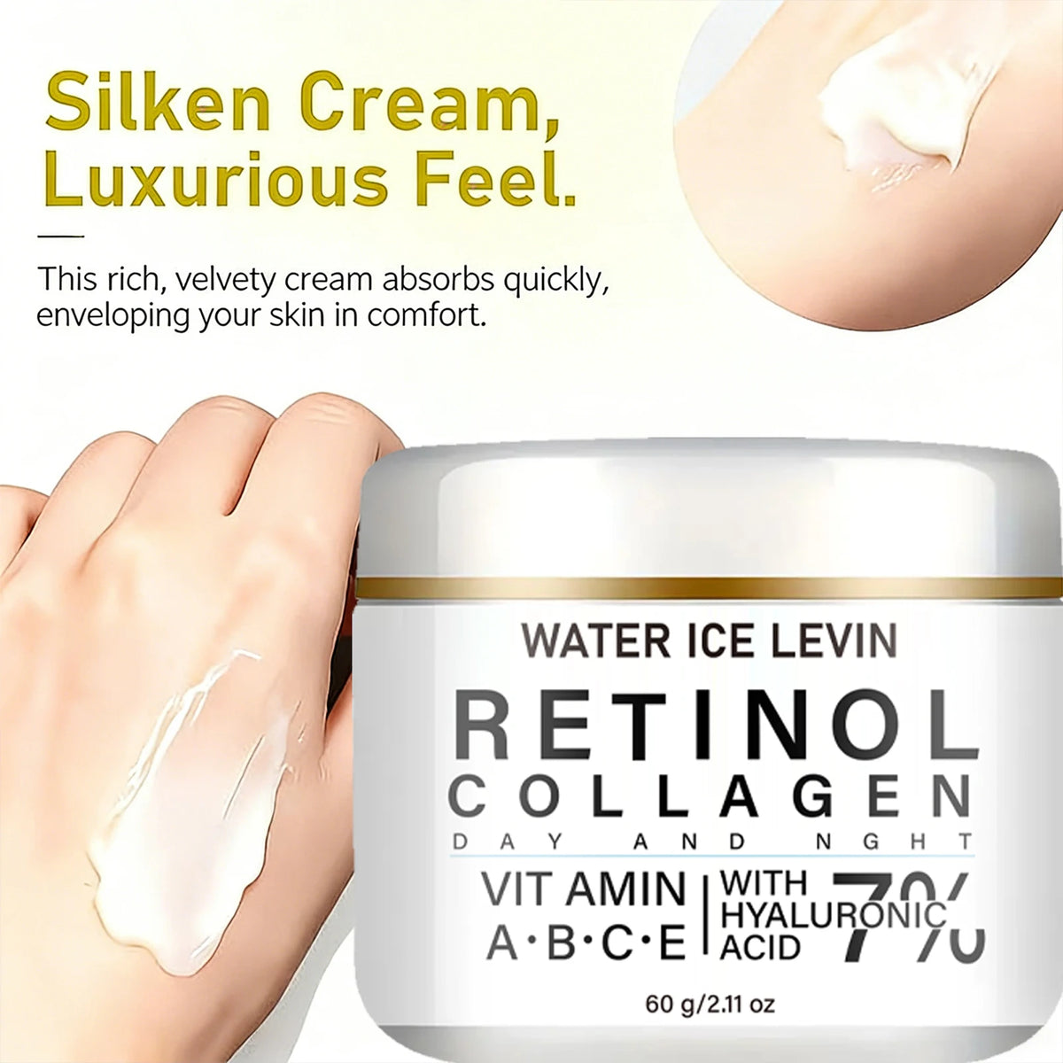 Retinol Collagen Face Cream Moisturizer with Hyaluronic Acid Vitamins