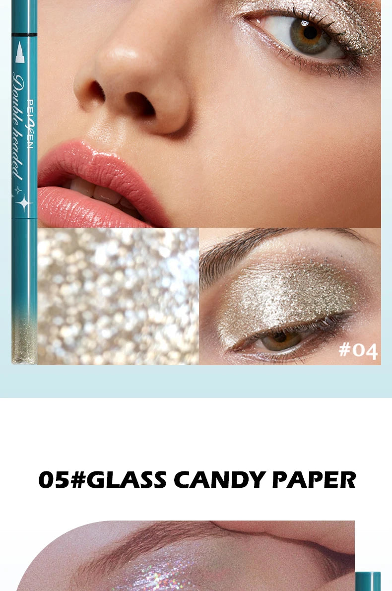 Peifen Double Head Liquid Eyeliner and Glitter Eyeshadow Pen - 17