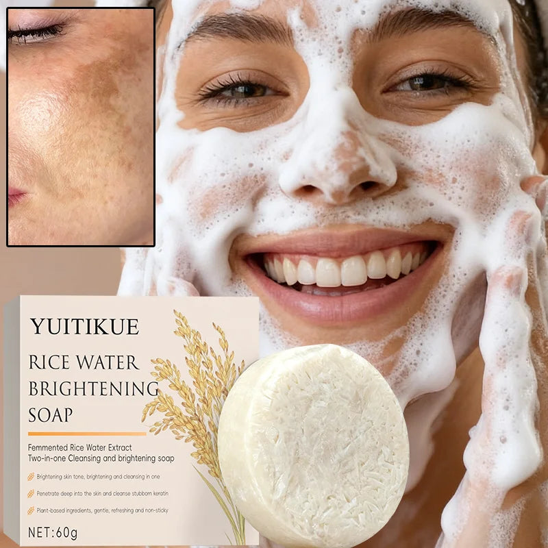 Rice Water Brightening Soap Moisturizing Cleansing Bar for Face Body - 2