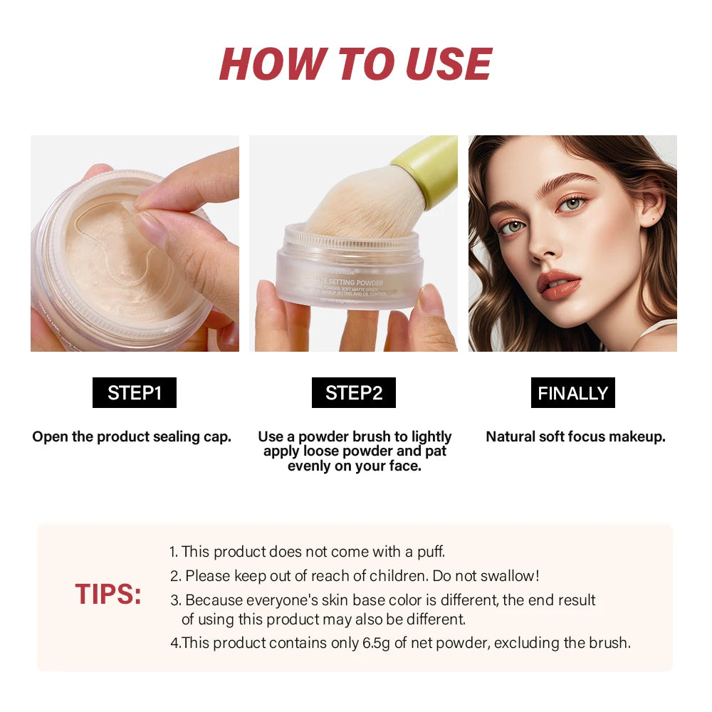 Matte Finish Loose Setting Powder for Oil Control