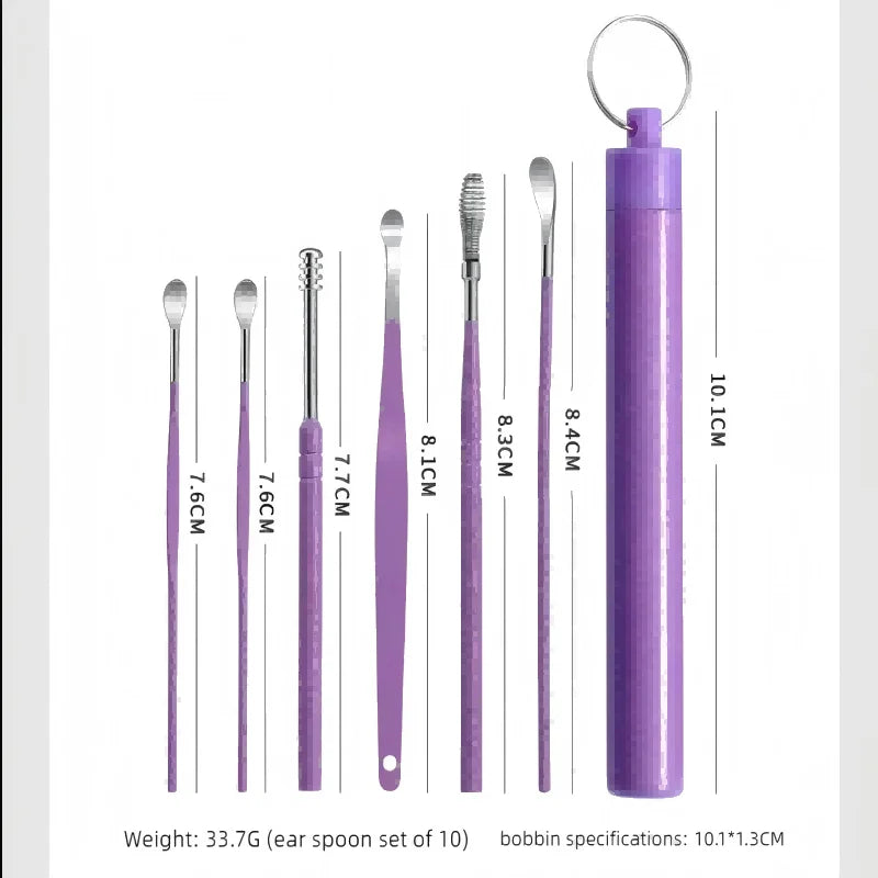 Stainless Steel Ear Wax Removal Tool Kit with Travel Case