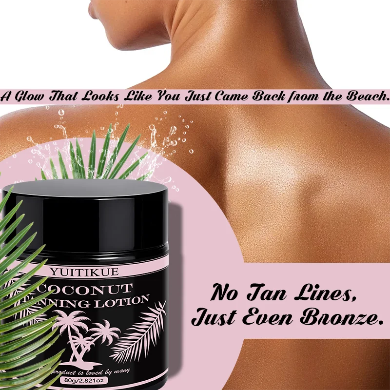YUITIKUE Coconut Sunless Tanning Lotion Natural Bronzer for Body