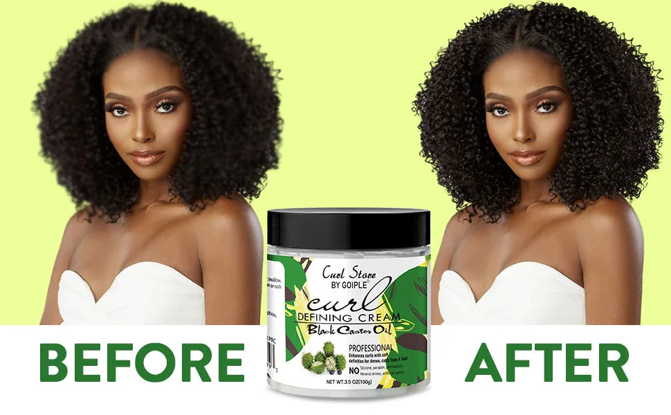 Goiple Black Castor Oil Curl Defining Cream and Hair Strengthening Kit - 14