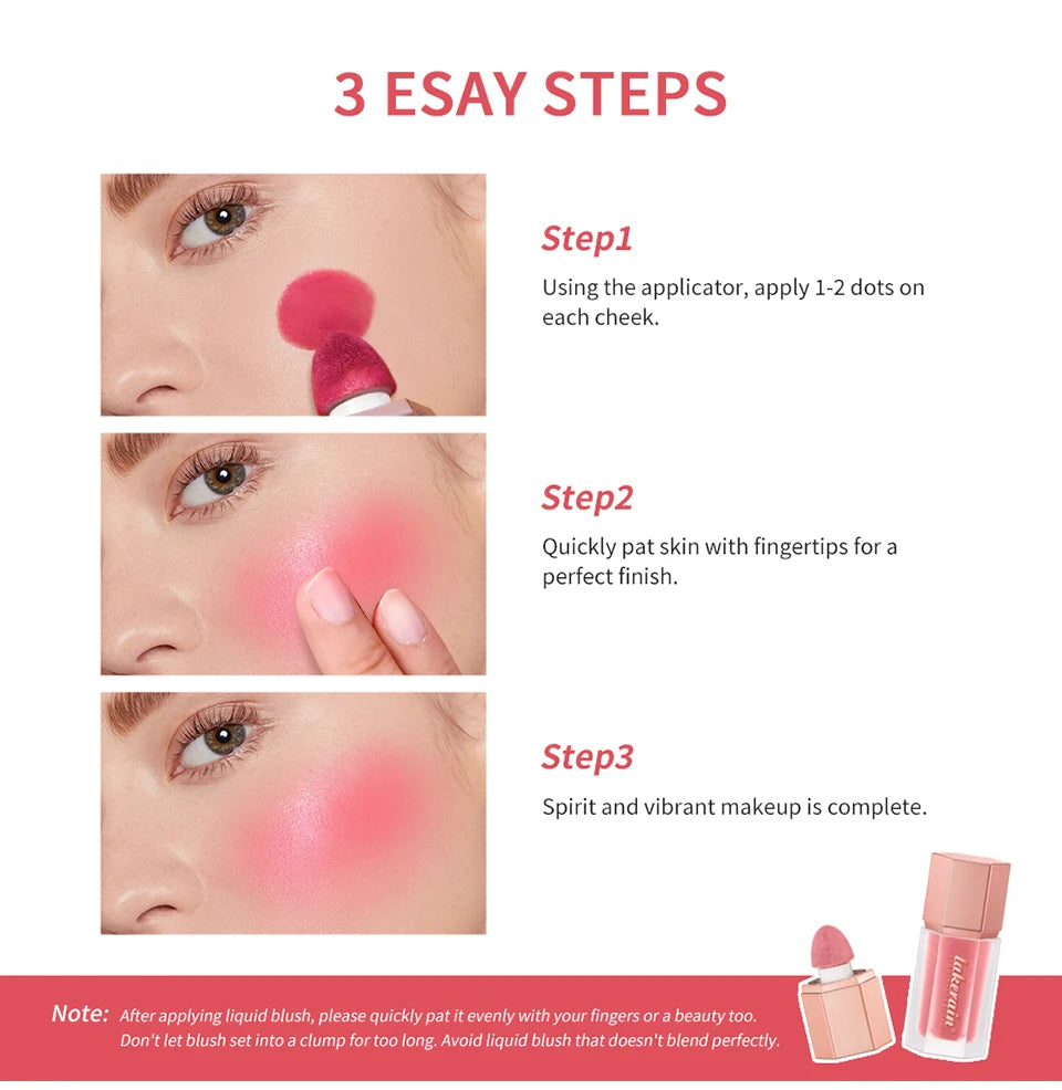 Waterproof Matte Liquid Blush with Built-in Applicator - 14
