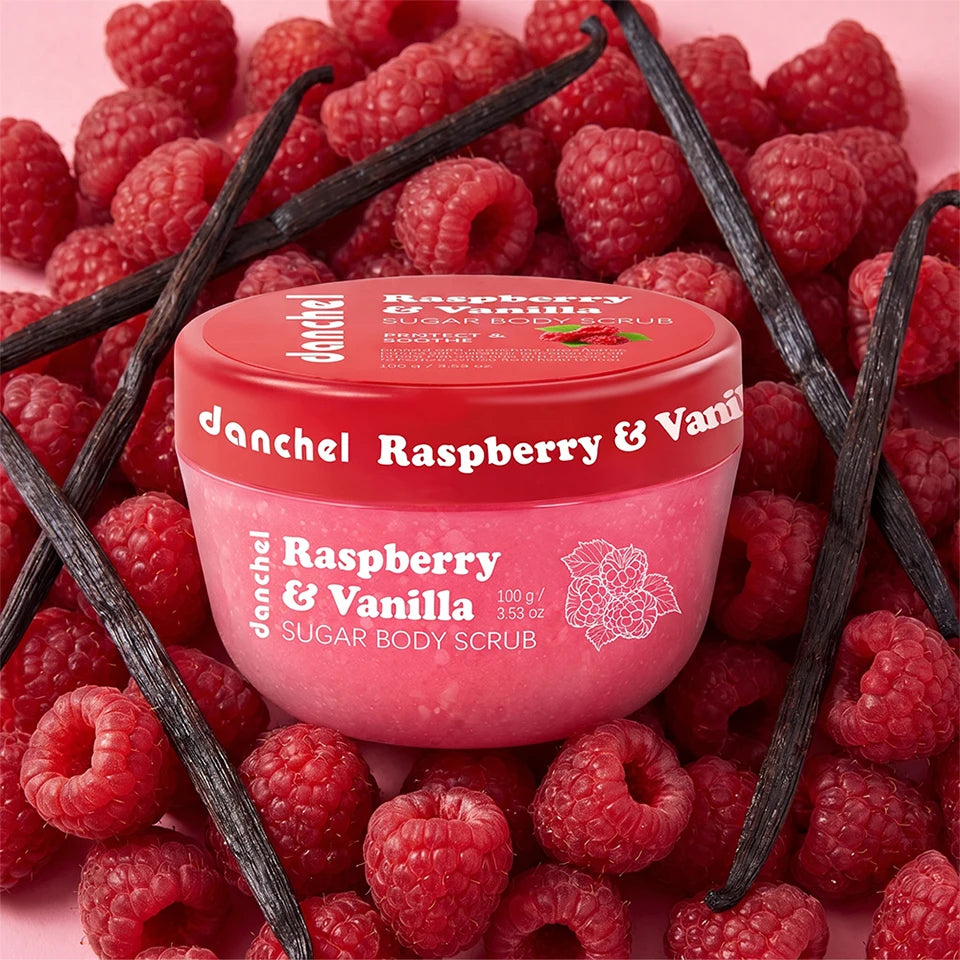 Raspberry Vanilla Sugar Body Scrub for Exfoliation