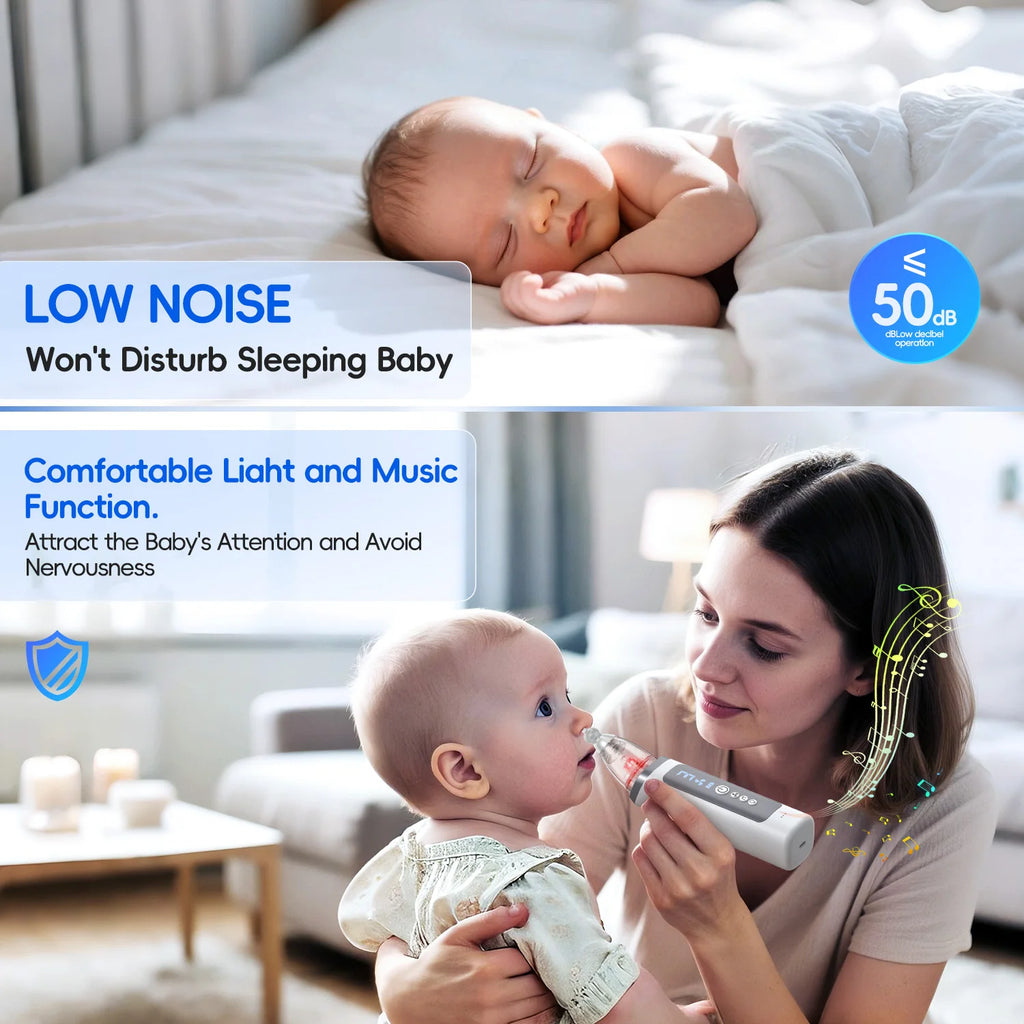 Electric Baby Nasal Aspirator with Music and Adjustable Suction