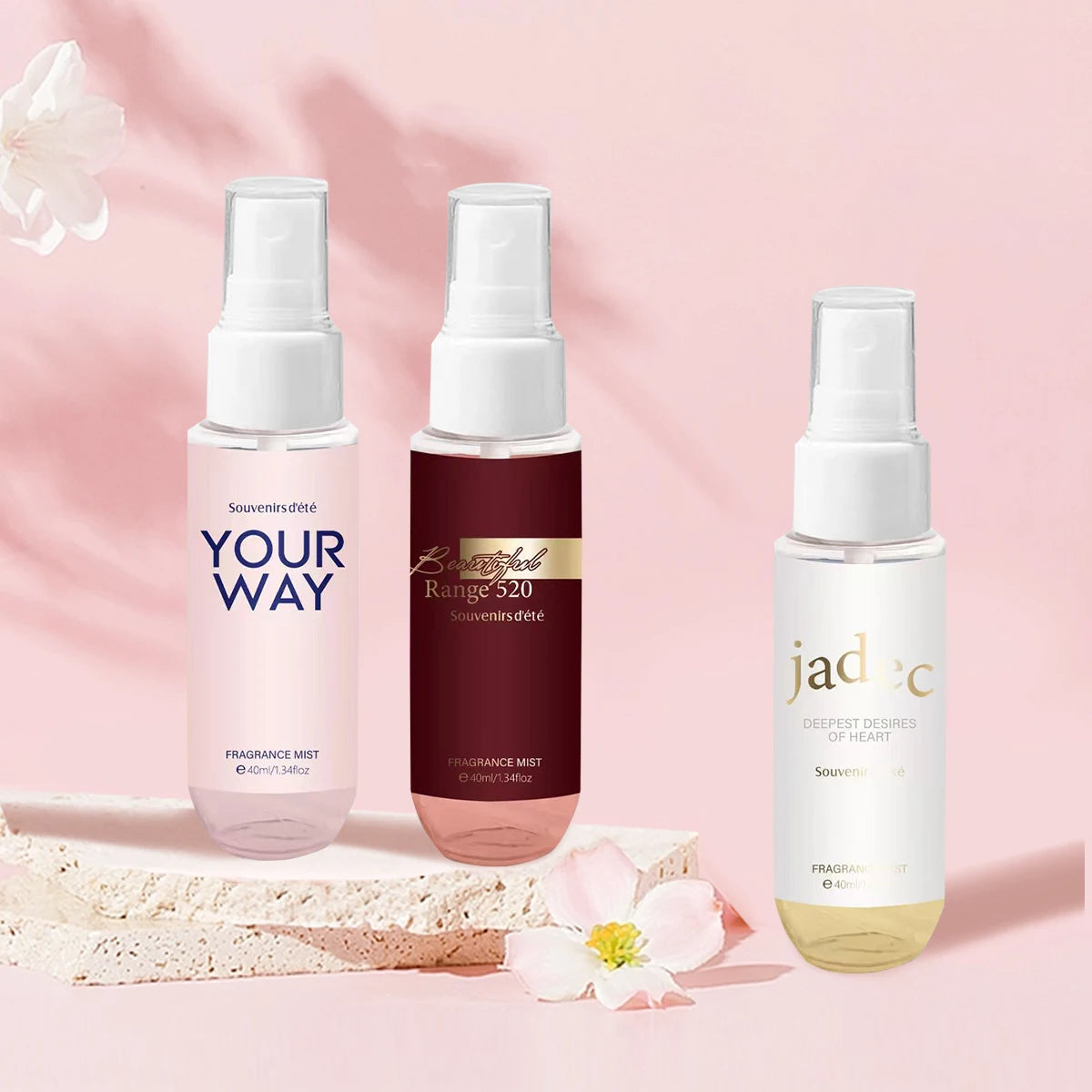 4 Piece Floral Fragrance Mist Set Unisex Long Lasting Perfume Spray