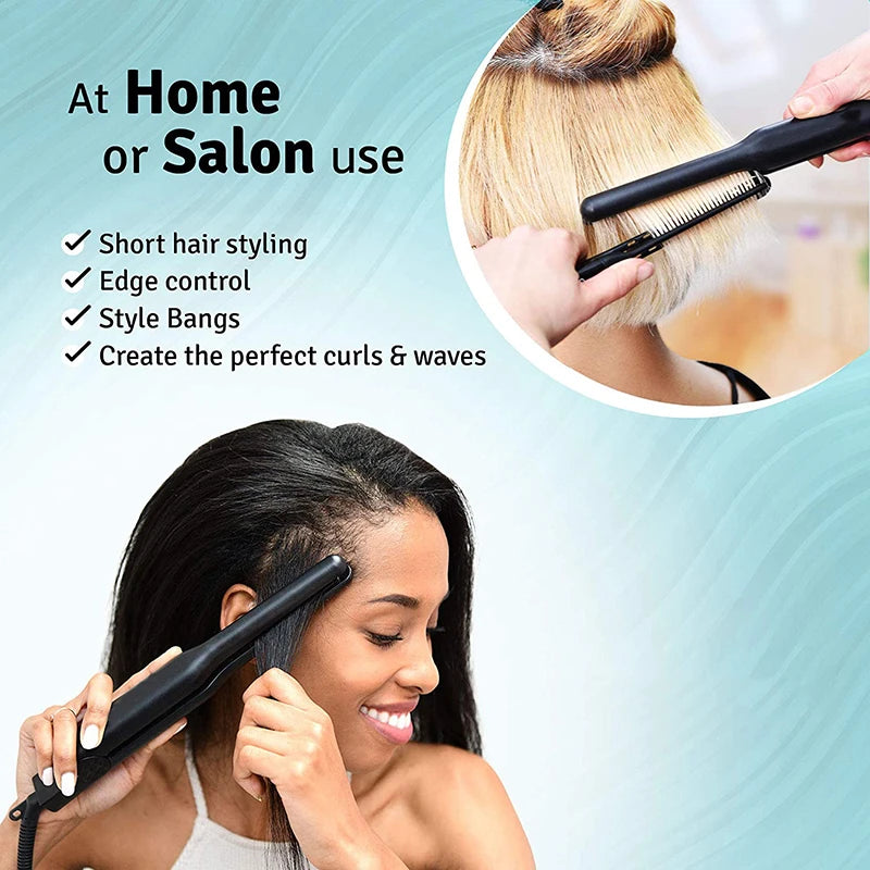 2-in-1 Ceramic Hair Straightener and Pencil Curler Iron