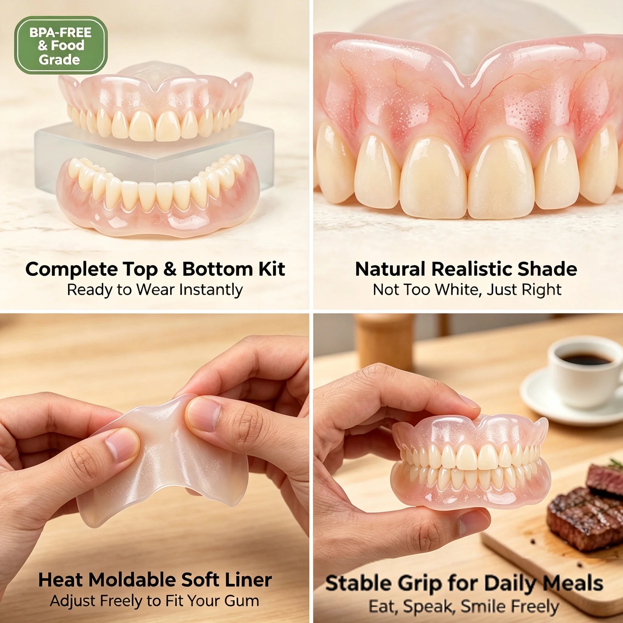 Comfort Fit Silicone Dentures for Instant Smile Correction - 7