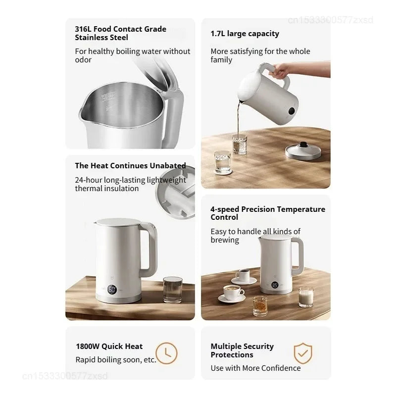Mijia Smart Electric Kettle 3 Stainless Steel Rapid Boiling Water Heater
