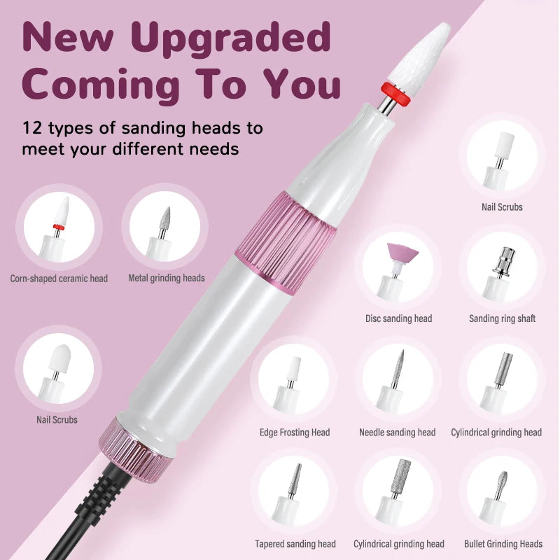 Portable Rechargeable Electric Nail Drill for Manicure and Pedicure - 3
