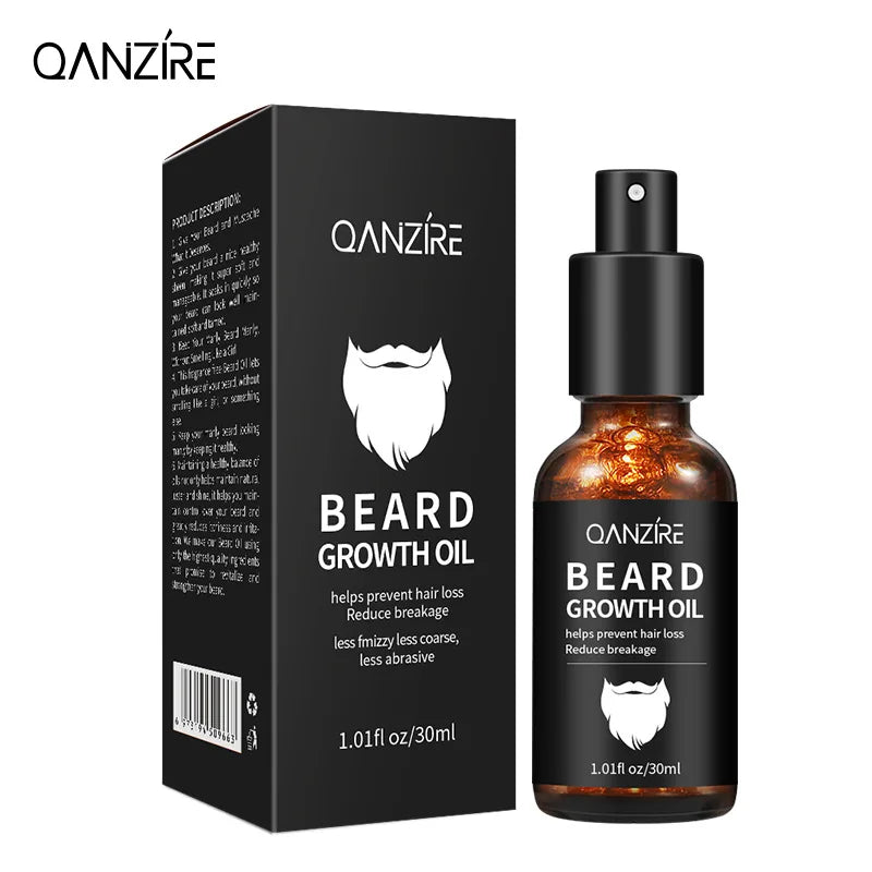 Qanzire Beard Growth Oil Natural Facial Hair Care and Grooming Serum