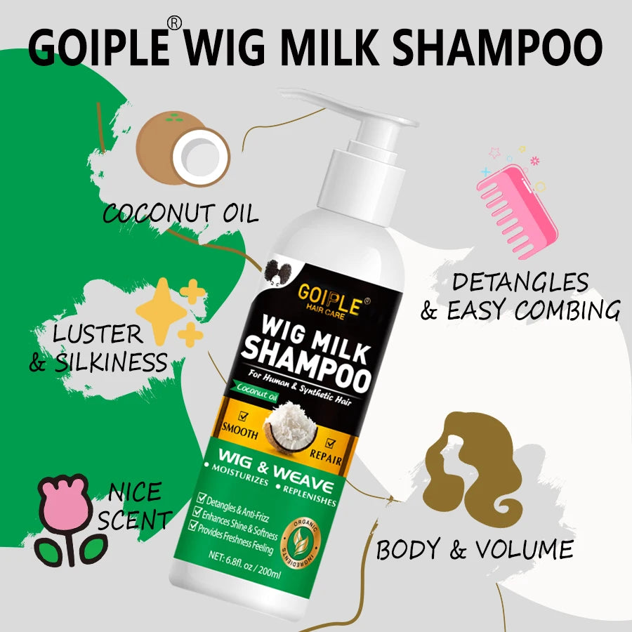 Goiple Coconut Oil Wig Milk Shampoo Hair Care and Repair Cleanser - 4