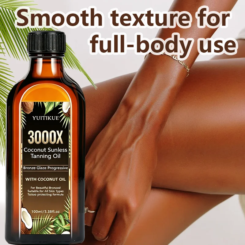 YUITIKUE Coconut Sunless Tanning Oil Progressive Bronze Glow 100ml - 5