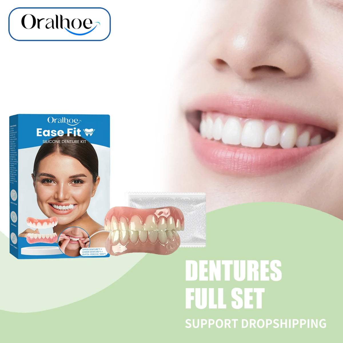 Comfortable Silicone Denture Set for Natural Smile