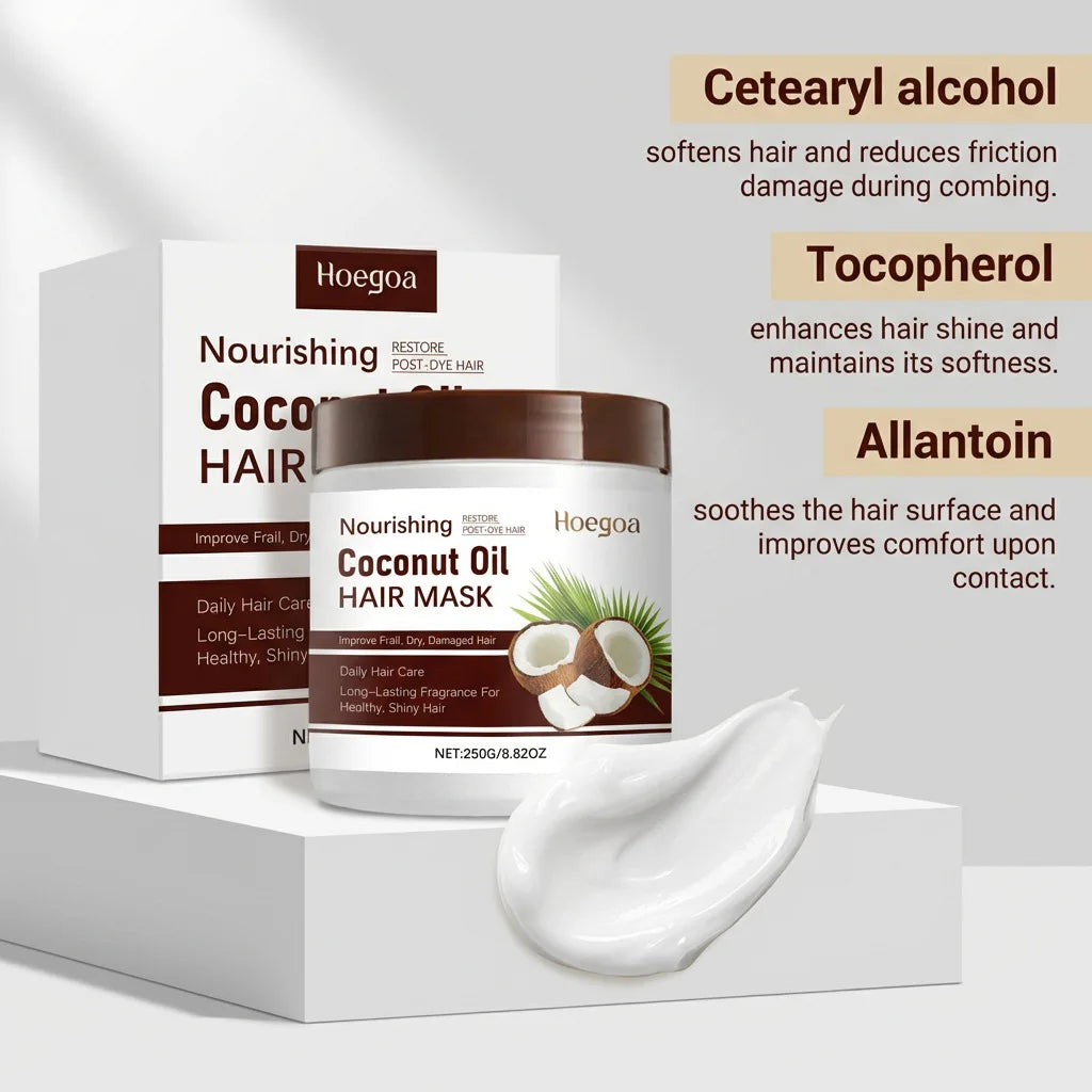 Coconut Oil Hair Mask for Deep Conditioning and Damaged Hair Repair 250g