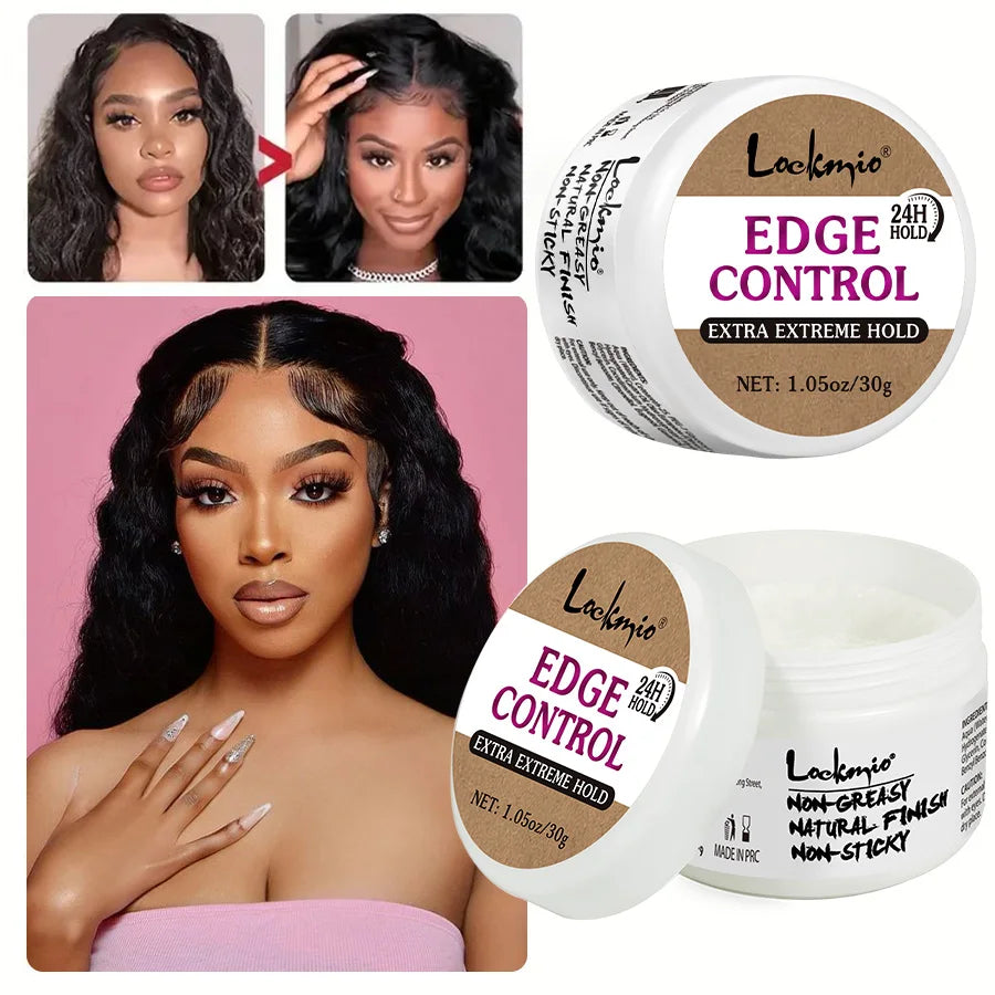 Hair Styling Wax Stick Edge Control Gel and Black Castor Oil Set