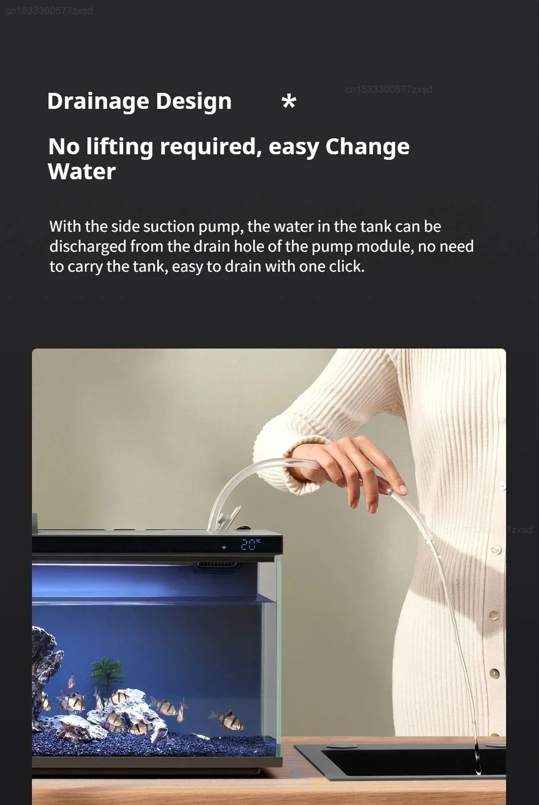 Mijia Smart Fish Tank MYG100 App Controlled Aquarium with Lighting System - 14