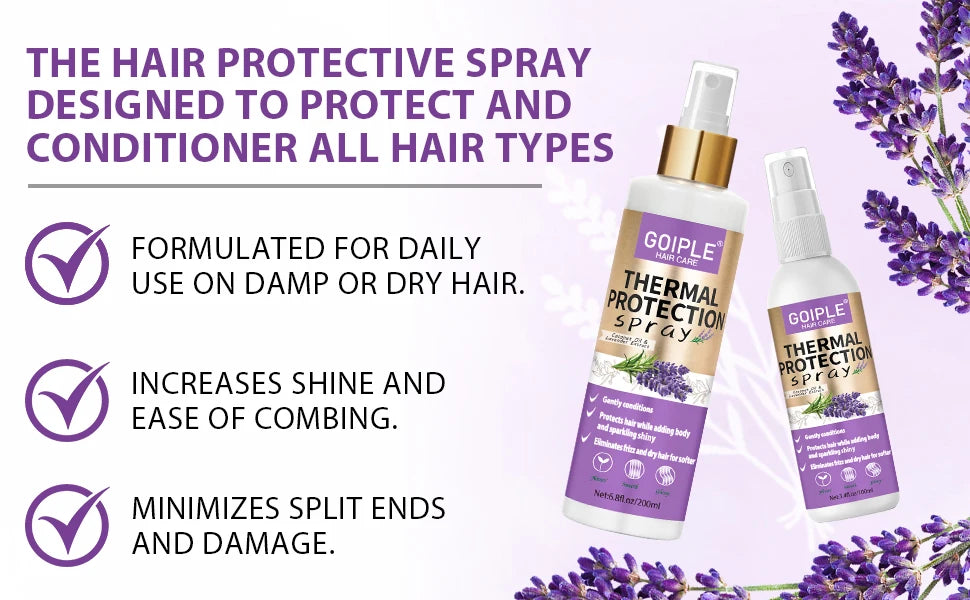 Lavender Extract Thermal Hair Protection Spray for Natural Hair and Wigs - 9