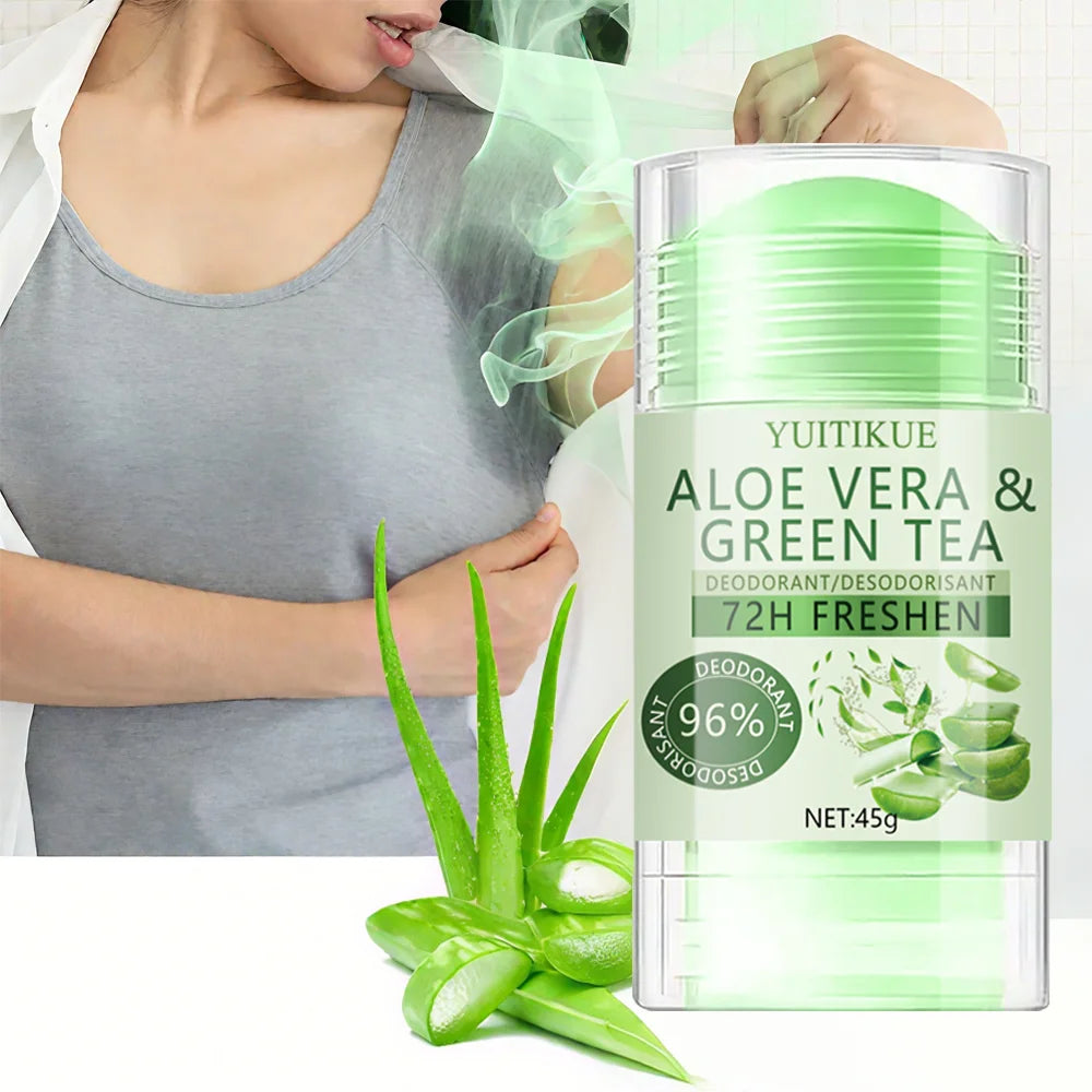 YUITIKUE Aloe and Green Tea Deodorant Stick 72H Odor Control
