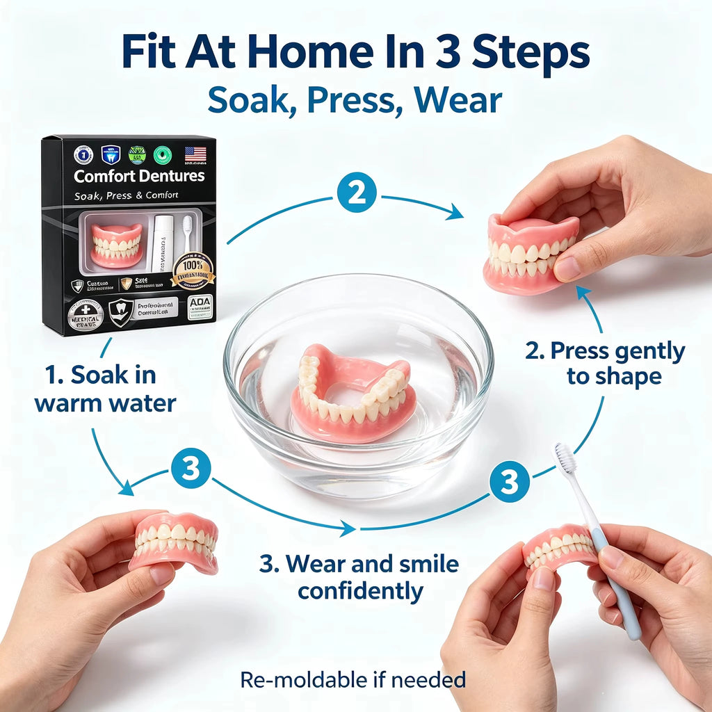 Moldable Silicone Denture Set for Instant Smile Makeover