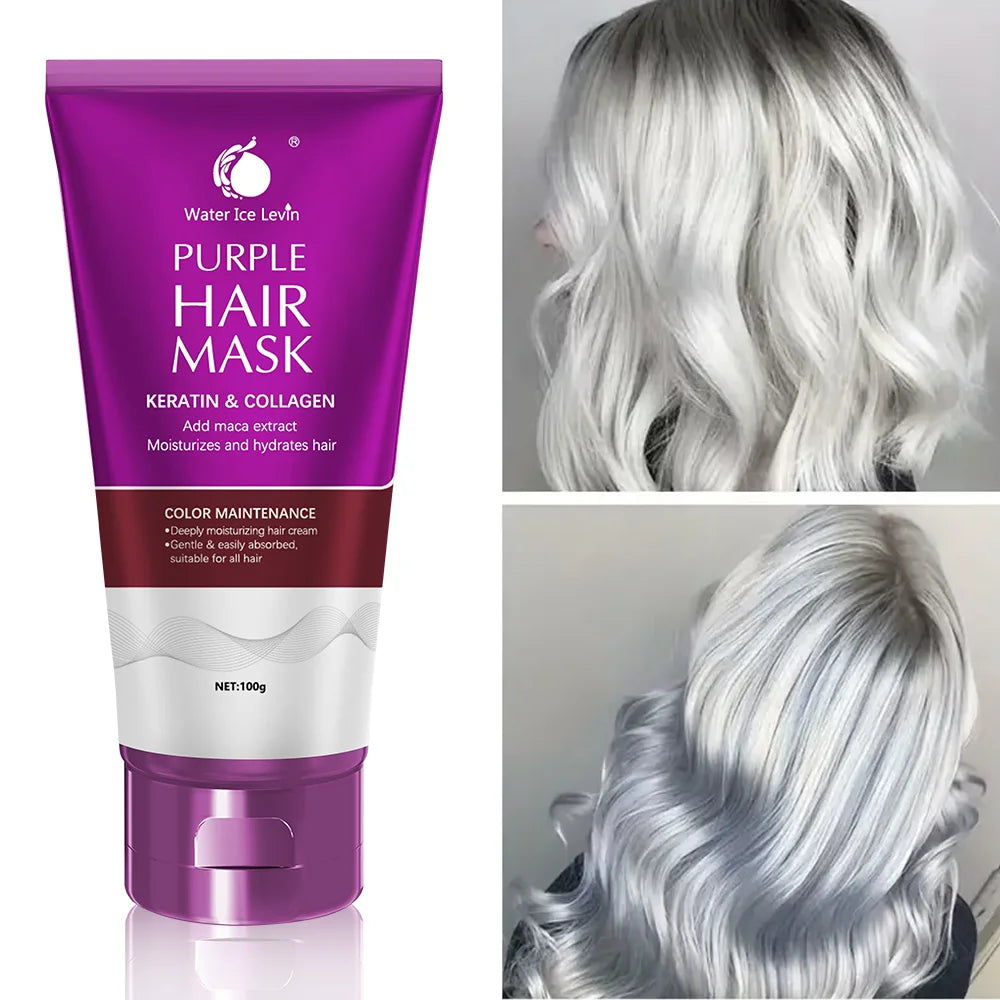 Water Ice Levin Purple Keratin Hair Mask Deep Conditioning Treatment