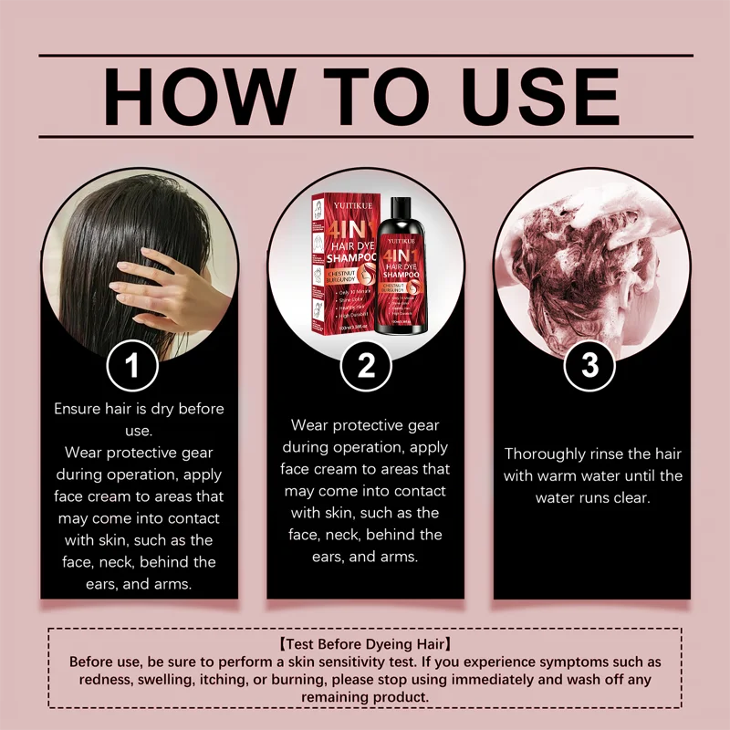 Chestnut Burgundy 4 in 1 Instant Hair Dye Shampoo 100ml