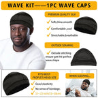 Shea Butter Hair Pomade with Wave Brush and Silk Rag Cap Set