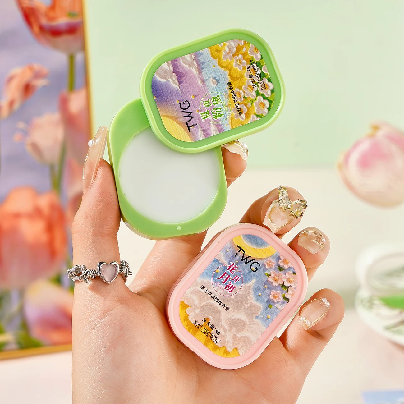 TWG Flower Season Solid Fragrance Set 3pc Portable Perfume Balm - 17