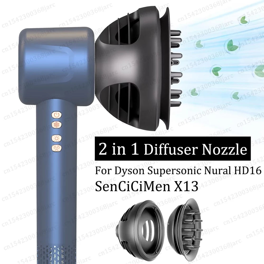 2 in 1 Diffuser Nozzle for Dyson Supersonic Hair Dryer Attachment - 1