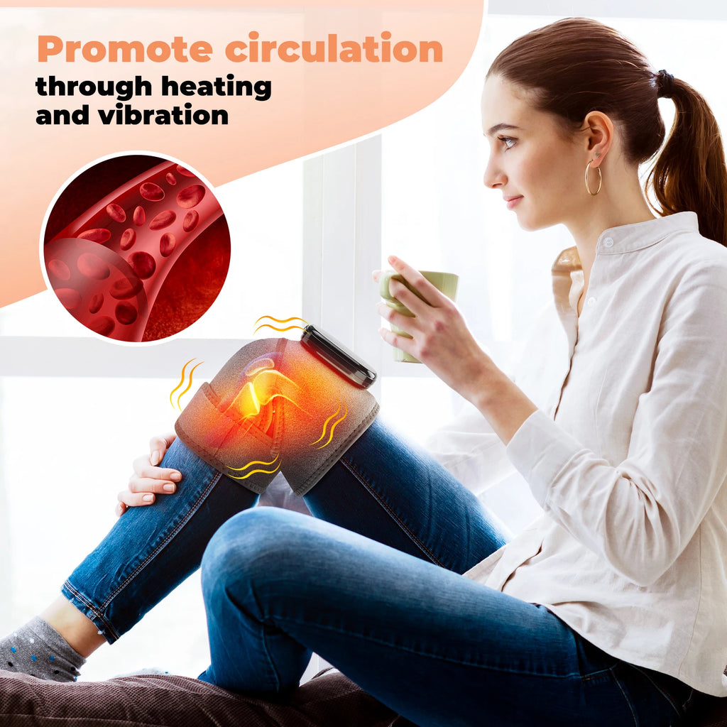 Cordless Heated Knee Massager with Vibration Therapy