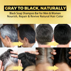 Natural Black Shampoo Bar Herbal Gray Hair Coverage Soap