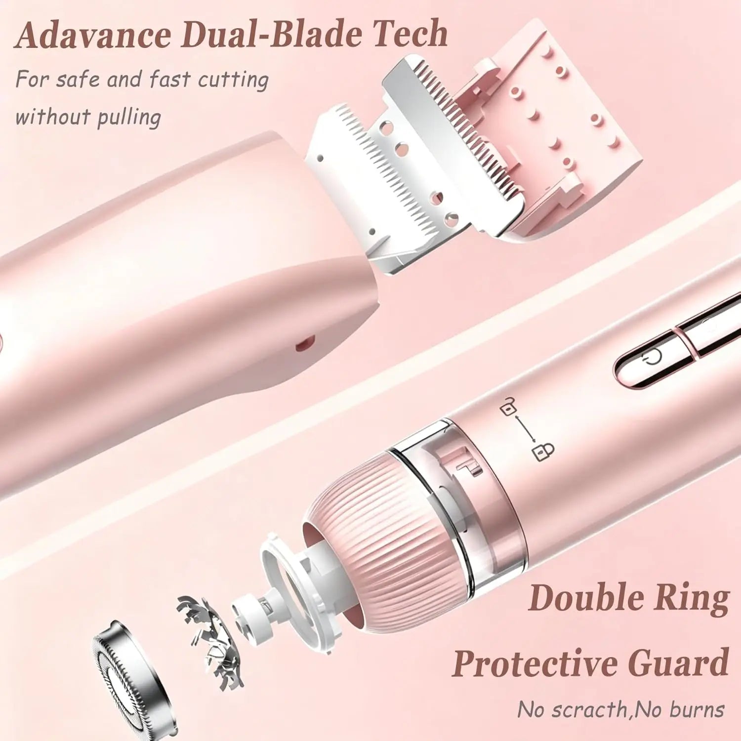 2-in-1 Waterproof Electric Bikini Trimmer and Body Shaver - 10