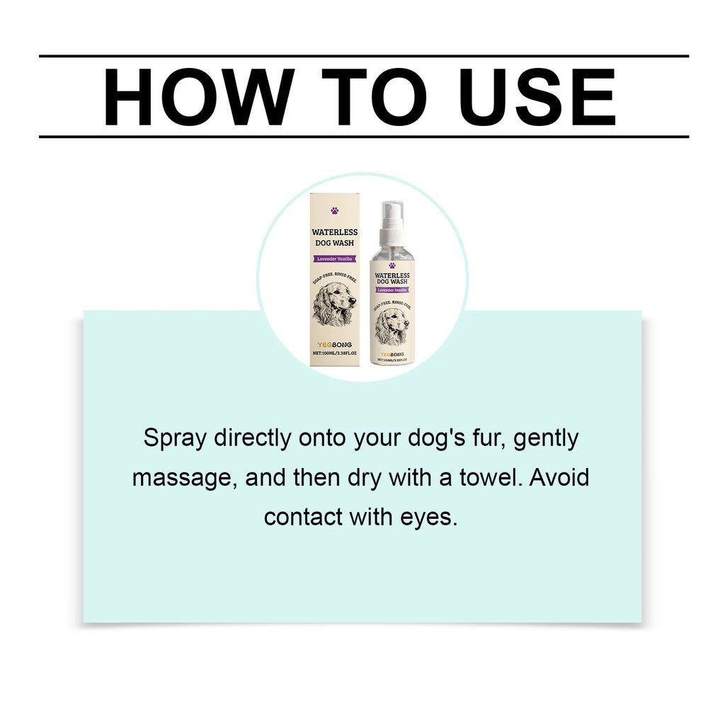 Waterless Dog Shampoo Spray for Quick Cleaning and Odor Removal