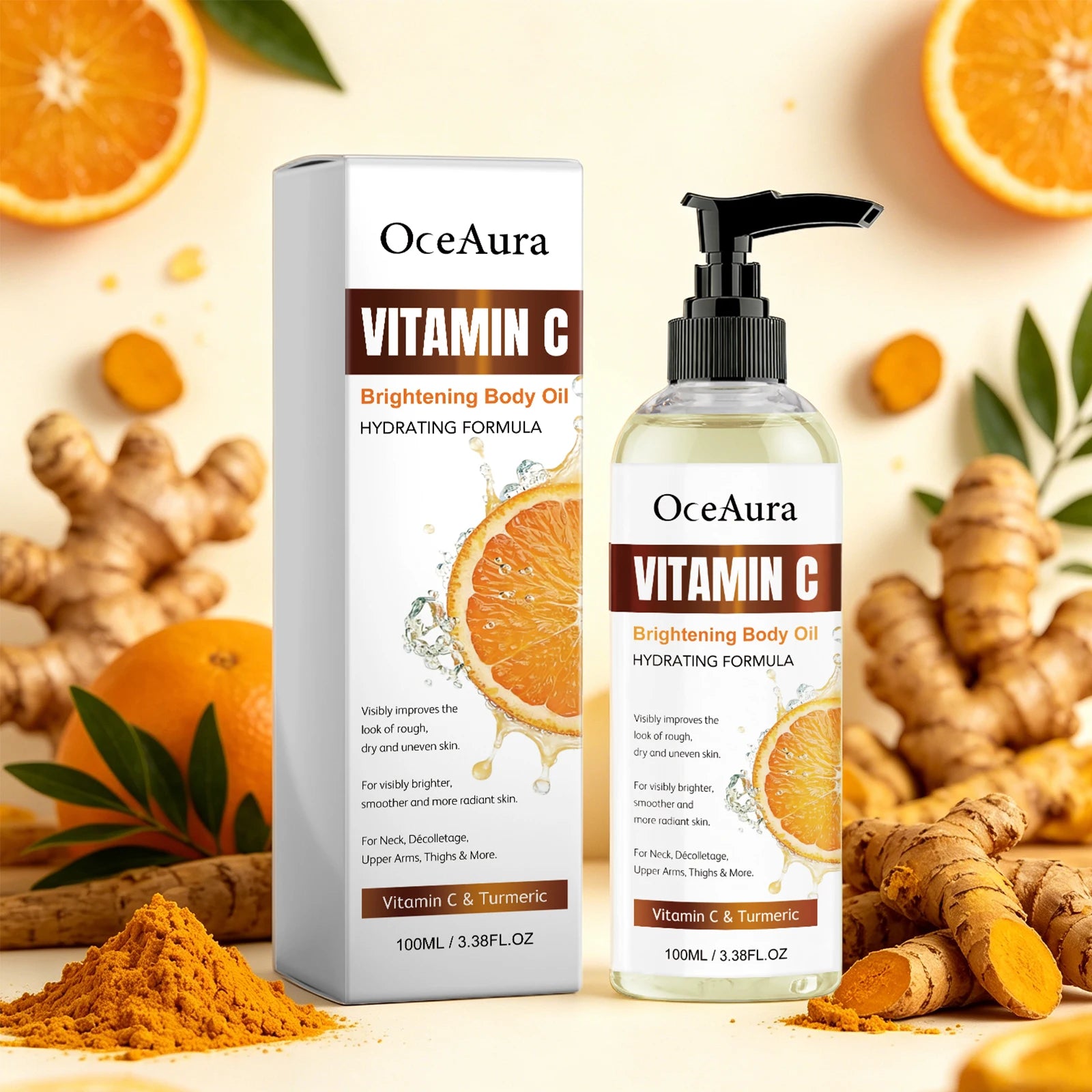 Turmeric Vitamin C Glow Body Oil for Brightening and Hydration - 9