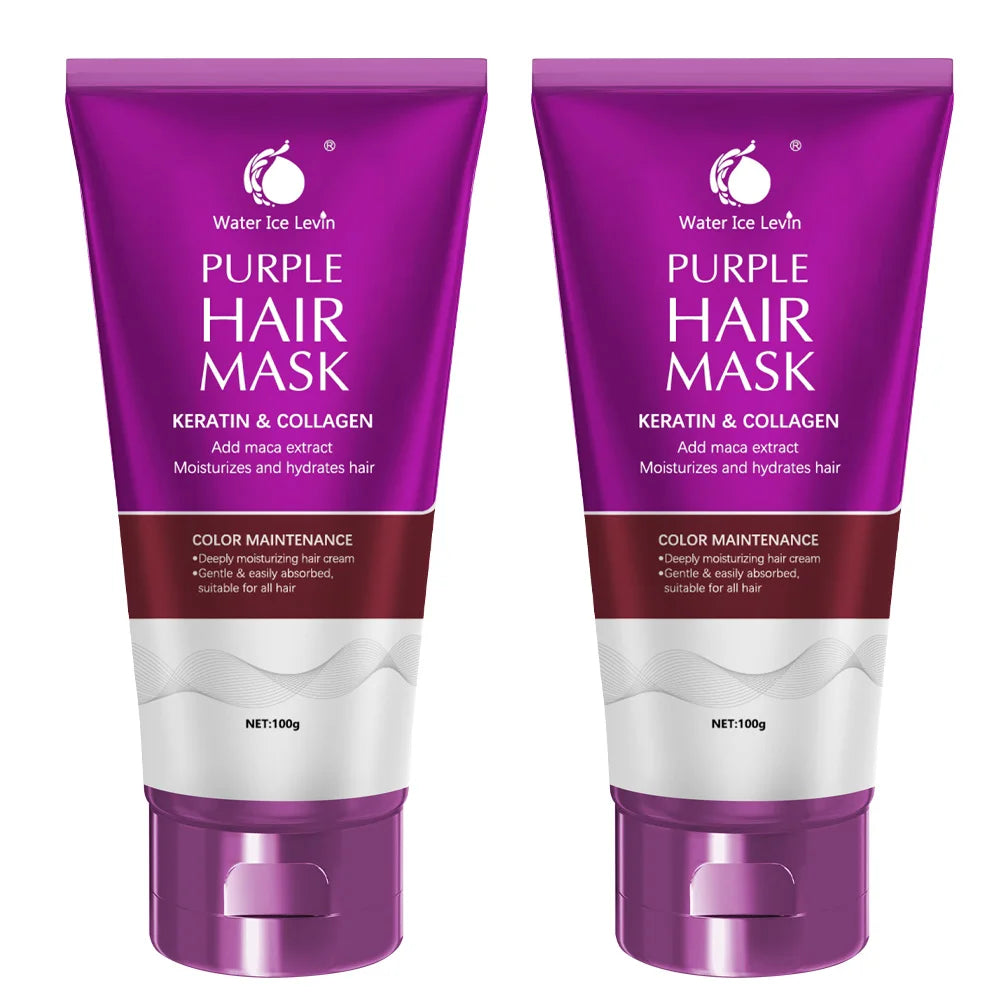 Water Ice Levin Purple Keratin Hair Mask Deep Conditioning Treatment