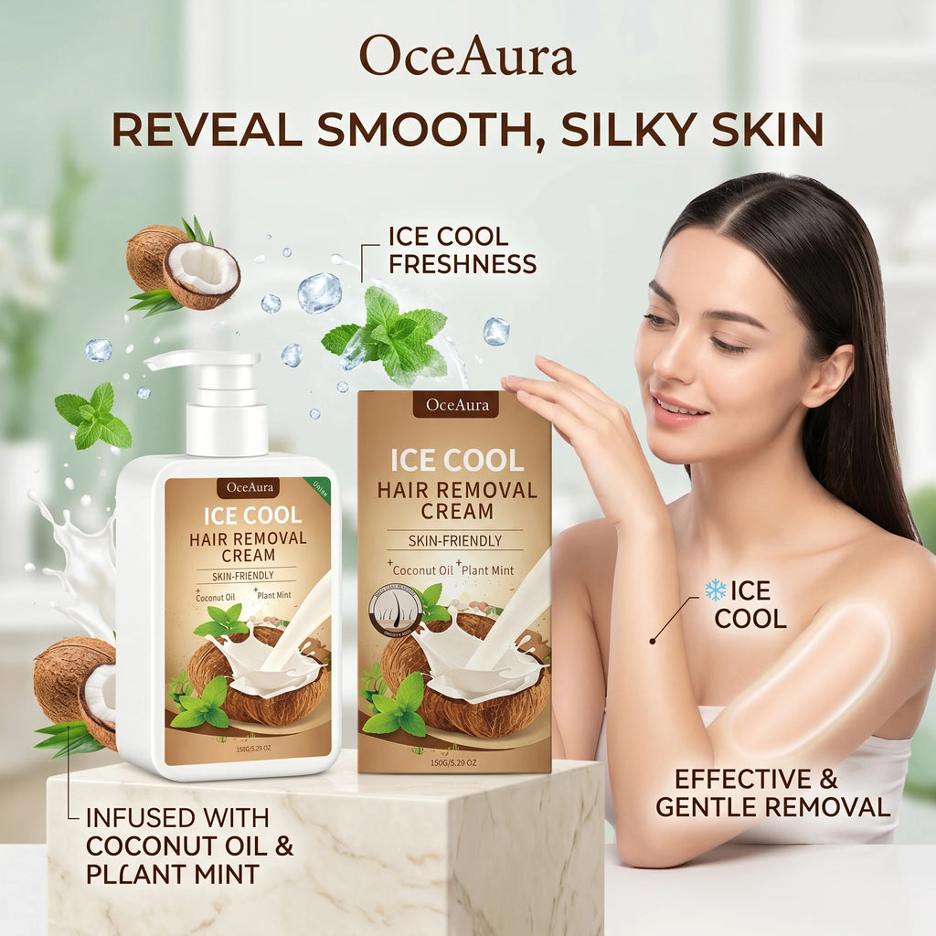 Painless Cooling Hair Removal Cream for Face and Body