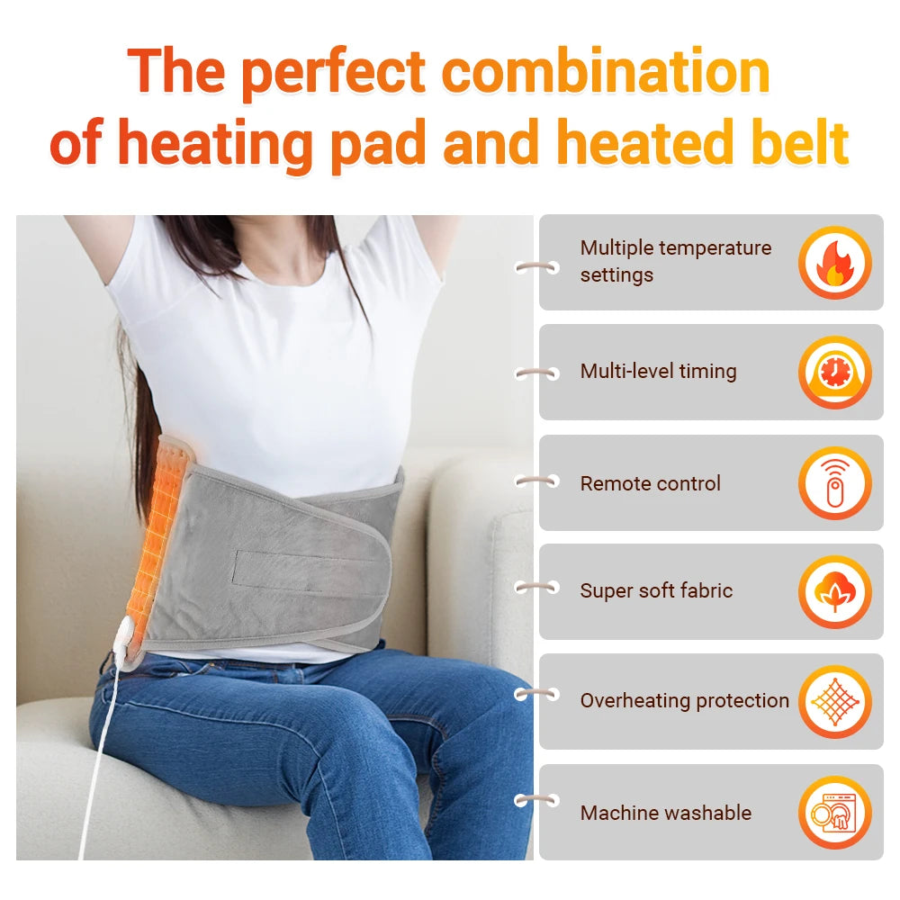 Electric Heating Waist Belt with Adjustable Temperature and Timer