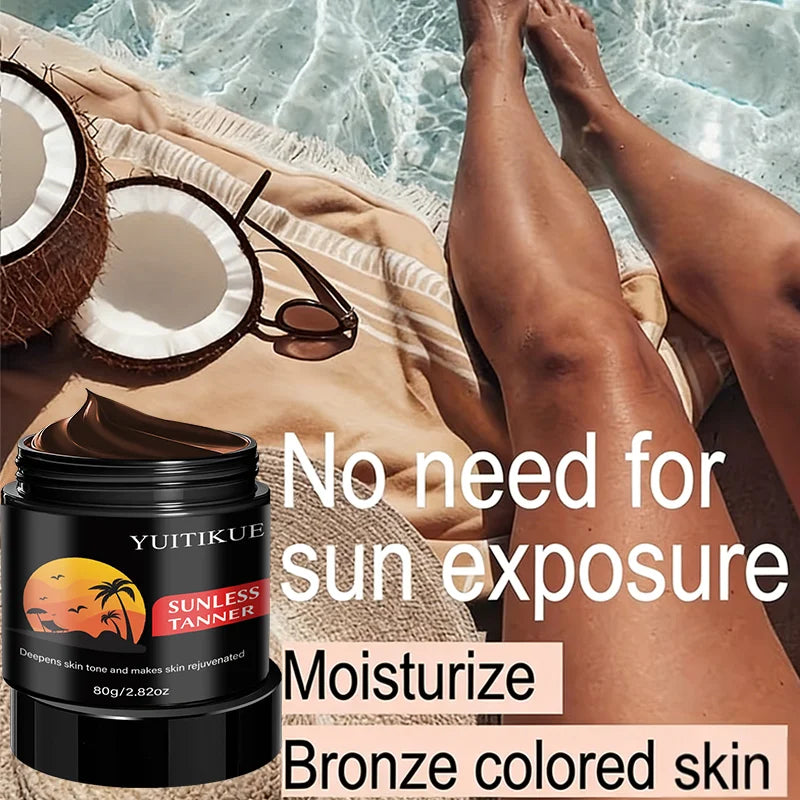 Yuitikue Sunless Tanner Cream 80g Self Tanning Bronzer for Face and Body