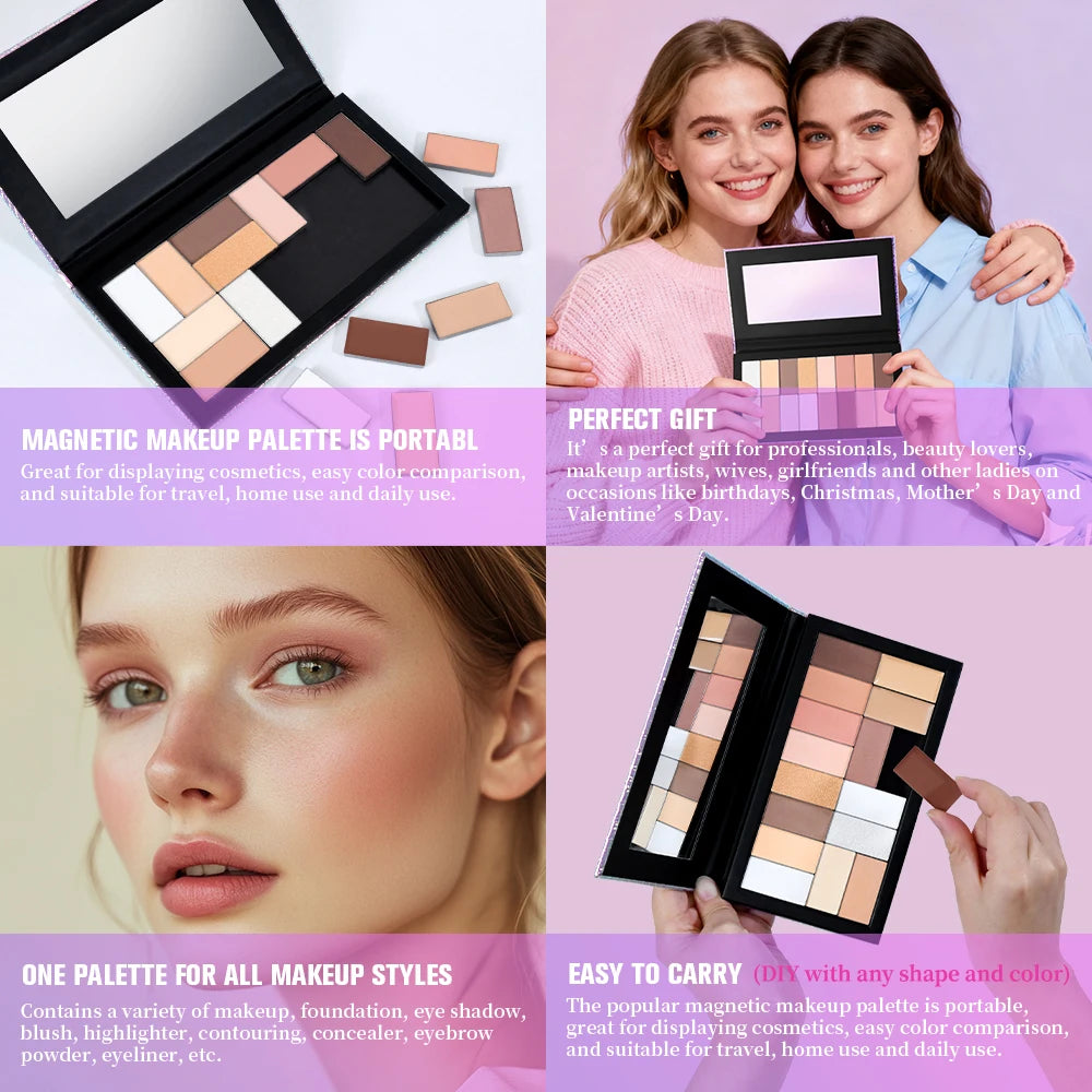 Magnetic DIY Multi-Use Makeup Palette for Eyeshadow and Face - 6