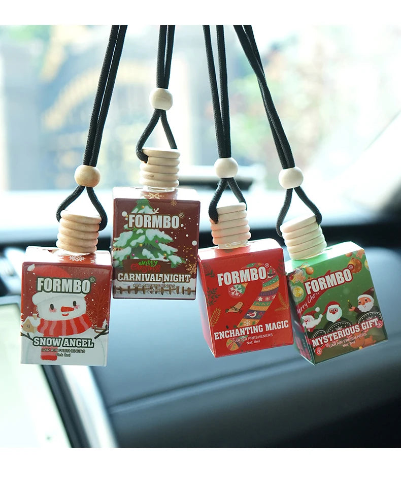 4pc Christmas Car Air Freshener Set Hanging Perfume Diffuser