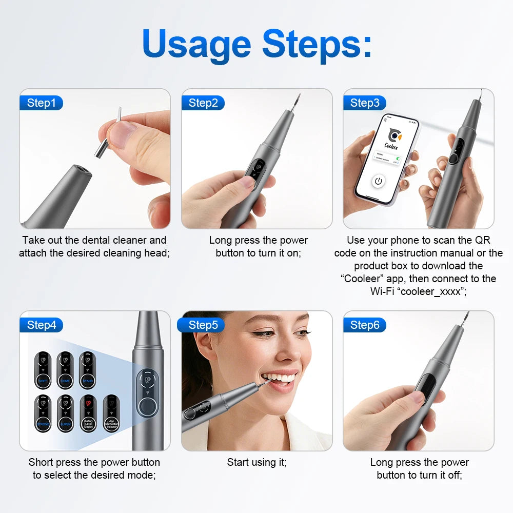 Visual Ultrasonic Tooth Cleaner with HD Camera for Tartar Removal - 14