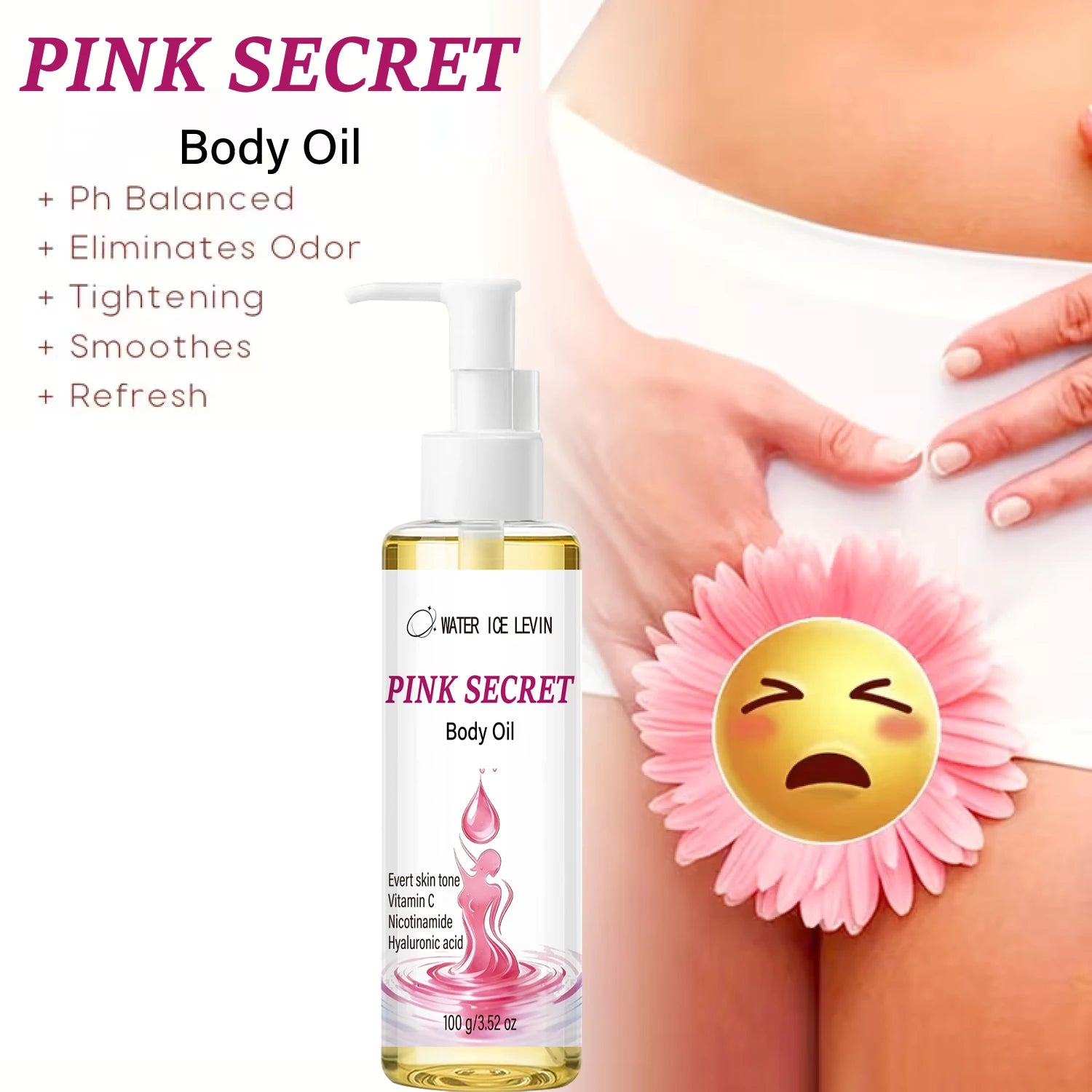 Water Ice Levin Pink Secret Body Oil Tightening Moisturizing Serum - 1