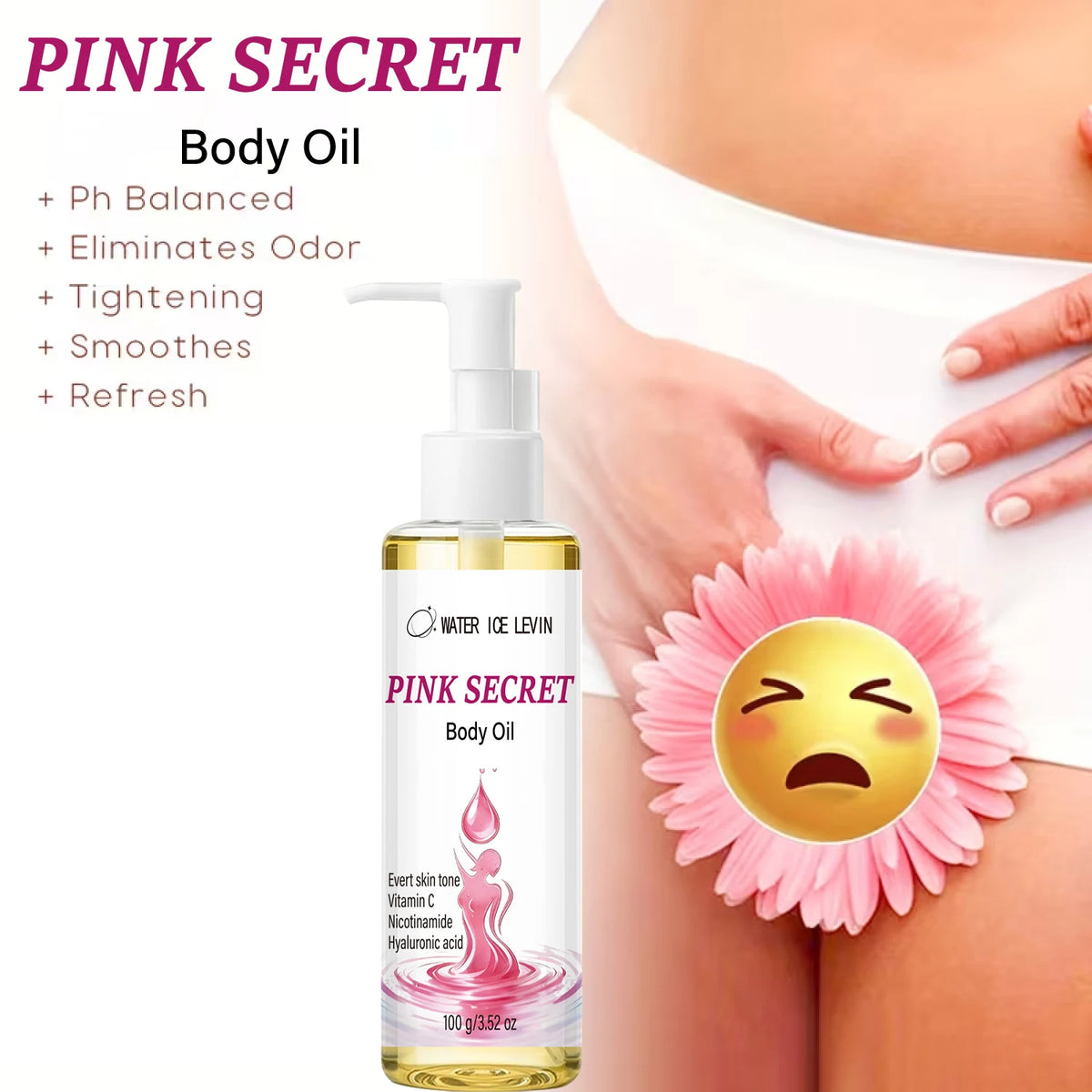 Water Ice Levin Pink Secret Body Oil Tightening Moisturizing Serum