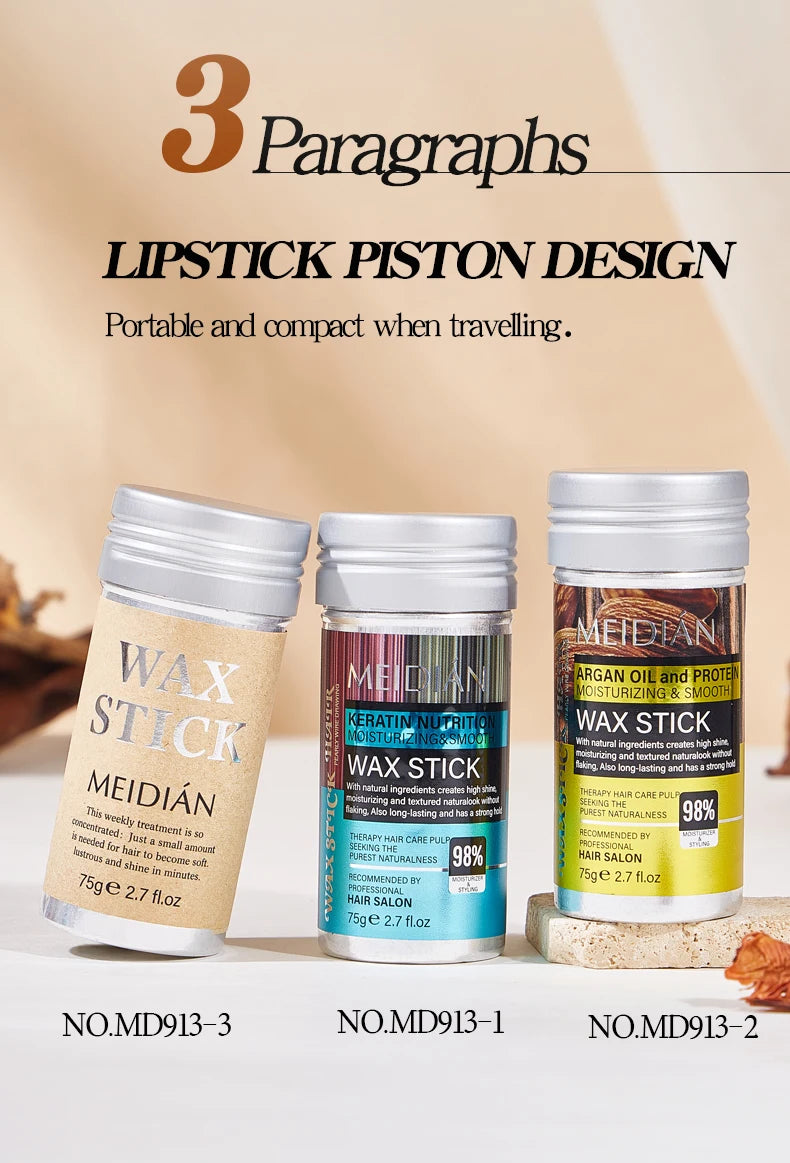 Hair Styling Wax Stick Moisturizing Pomade for All Hair Types - 13