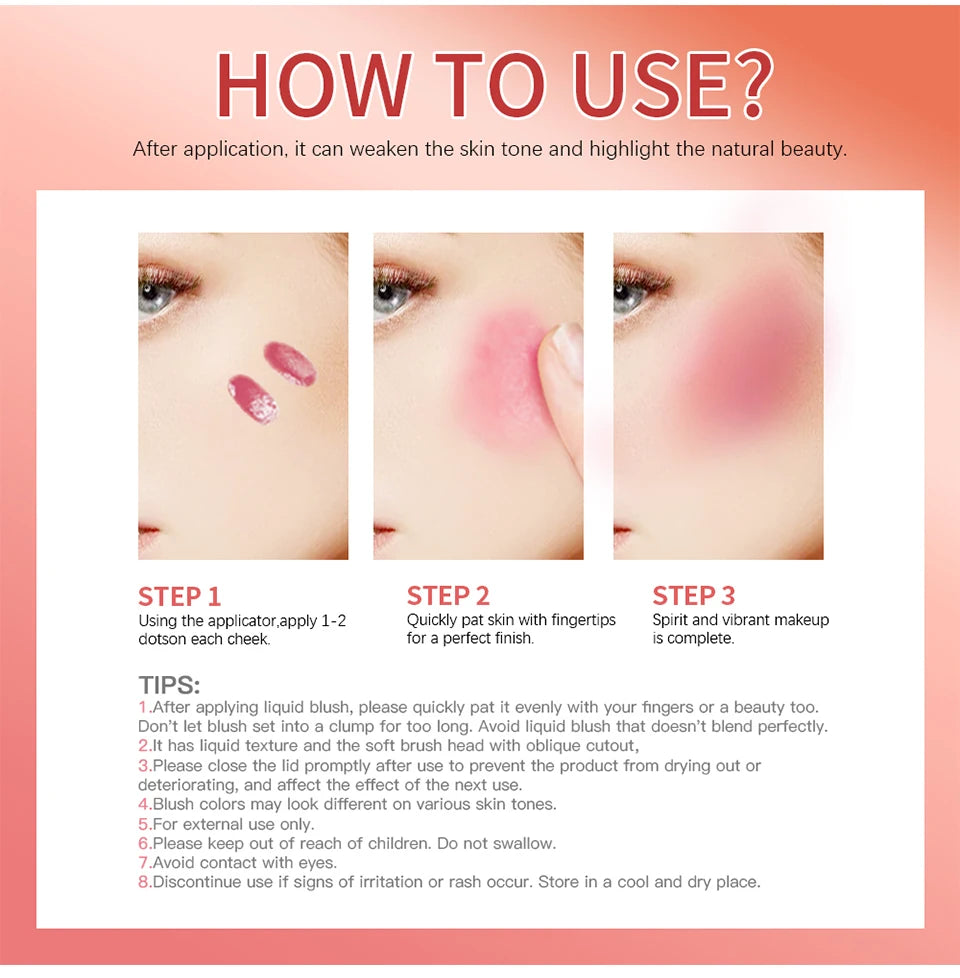 Long-Lasting Liquid Blush for Natural Glowing Makeup